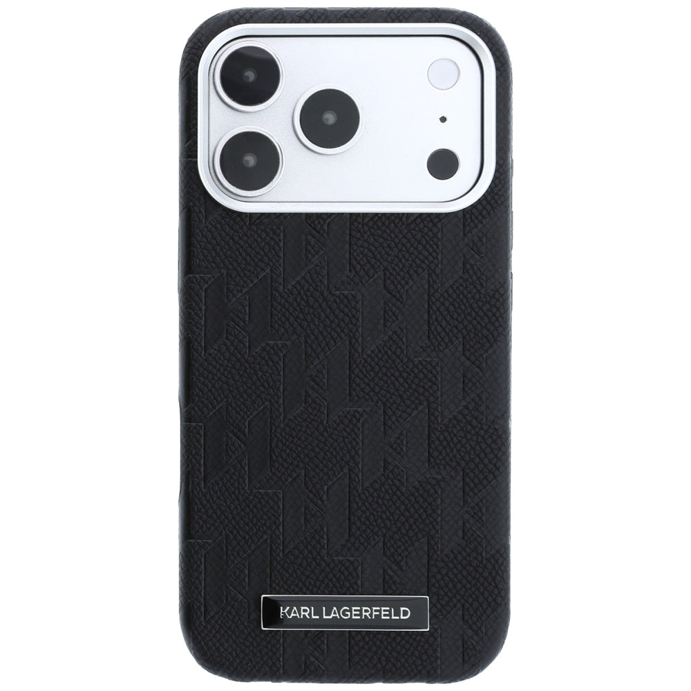 Karl Lagerfeld Grūdinto Mono Resin logotipo MagSafe dėklas iPhone 17 Pro Max / 18 Pro Max - Juoda -- iPhone 17 Pro Max /...