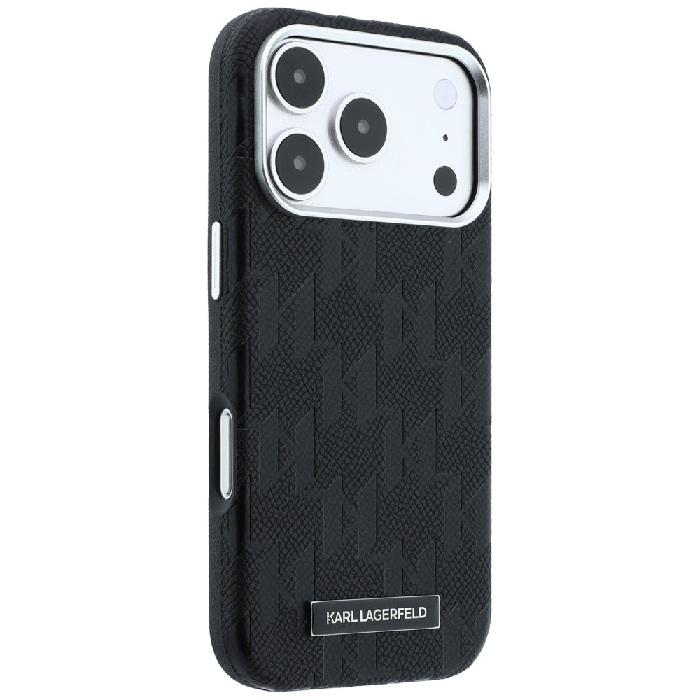 Karl Lagerfeld Grūdinto Mono Resin logotipo MagSafe dėklas iPhone 17 Pro Max / 18 Pro Max - Juoda -- iPhone 17 Pro Max /...