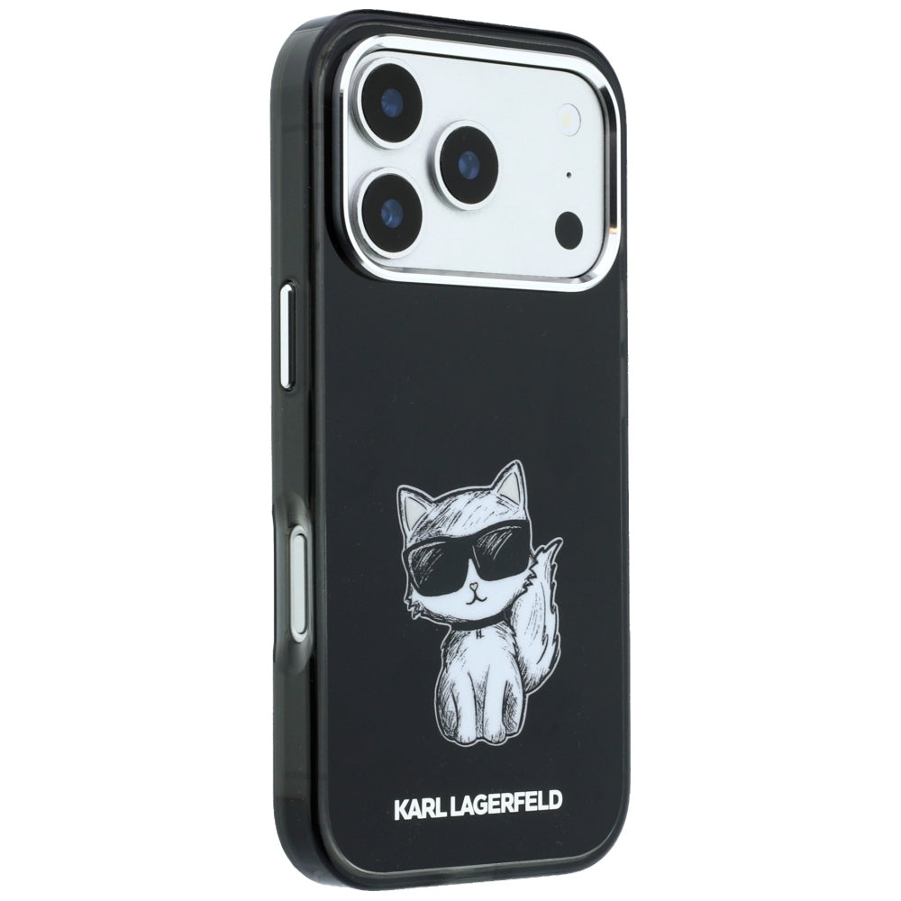 Karl Lagerfeld IML Choupette kūno eskizo spausdinys MagSafe dėklas iPhone 17 Pro / 18 Pro - juoda -- iPhone 17 Pro /...