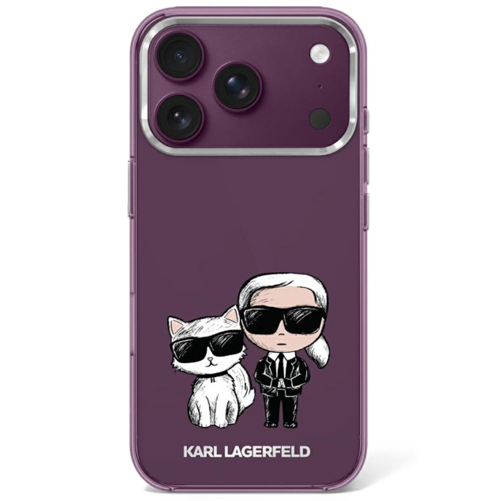 Karl Lagerfeld IML Karl&Choupette Bodies Sketch Print MagSafe dėklas iPhone 17 Pro / 18 Pro - bordo -- iPhone 17 Pro /...