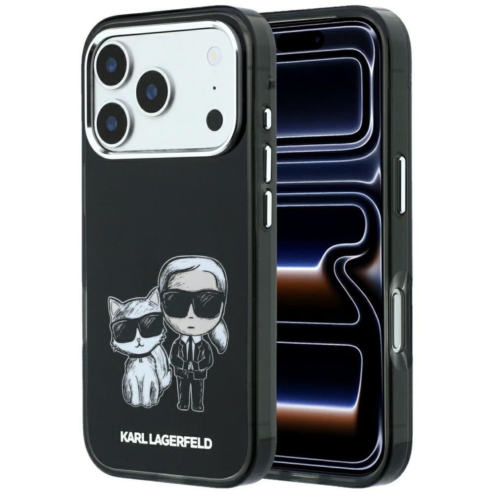 Karl Lagerfeld IML Karl&Choupette Bodies Sketch Print MagSafe dėklas iPhone 17 Pro / 18 Pro - juodas -- iPhone 17 Pro /...