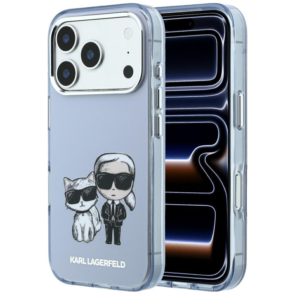 Karl Lagerfeld IML Karl&Choupette Bodies Sketch Print MagSafe dėklas iPhone 17 Pro / 18 Pro - šviesi mėlyna -- iPhone 17...