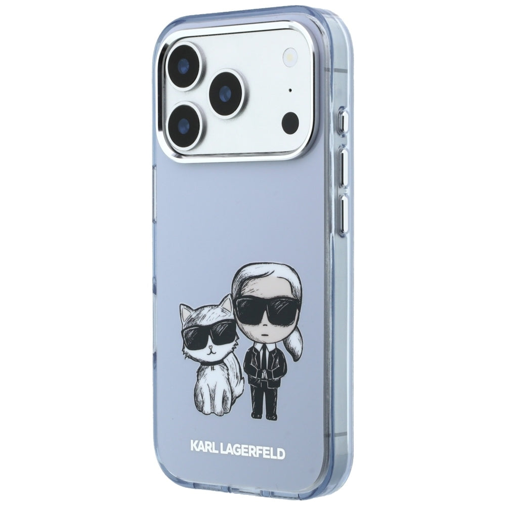 Karl Lagerfeld IML Karl&Choupette Bodies Sketch Print MagSafe dėklas iPhone 17 Pro / 18 Pro - šviesi mėlyna -- iPhone 17...