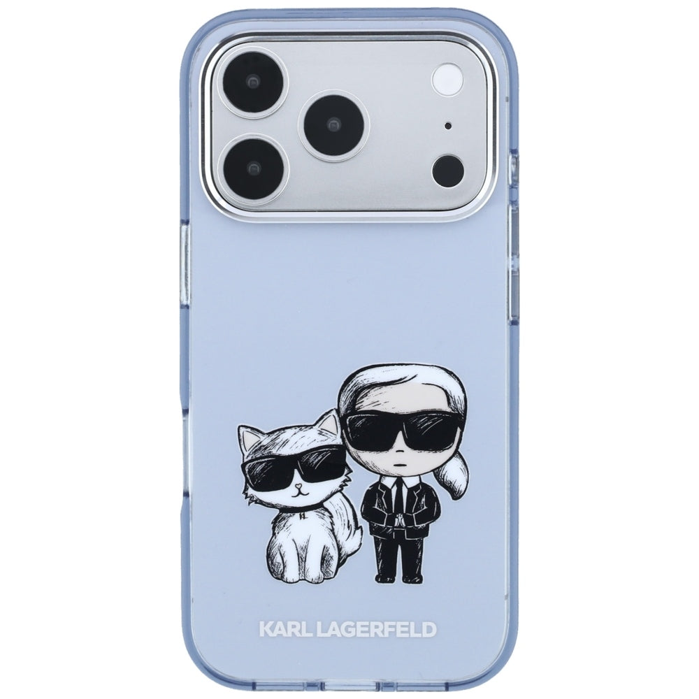 Karl Lagerfeld IML Karl&Choupette Bodies Sketch Print MagSafe dėklas iPhone 17 Pro / 18 Pro - šviesi mėlyna -- iPhone 17...