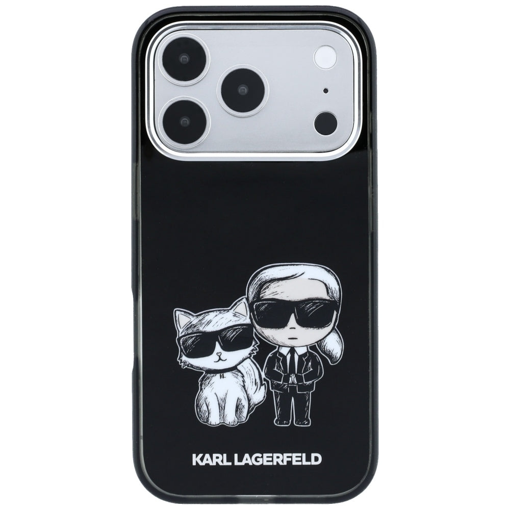Karl Lagerfeld IML Karl&Choupette Bodies Sketch Print MagSafe dėklas iPhone 17 Pro Max / 18 Pro Max - juodas -- iPhone 17...