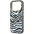 Karl Lagerfeld IML Signature Zebra Glitter MagSafe dėklas iPhone 17 Pro / 18 Pro - auksinė -- iPhone 17 Pro / iPhone 18 Pro