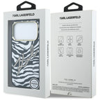 Karl Lagerfeld IML Signature Zebra Glitter MagSafe dėklas iPhone 17 Pro / 18 Pro - auksinė -- iPhone 17 Pro / iPhone 18 Pro