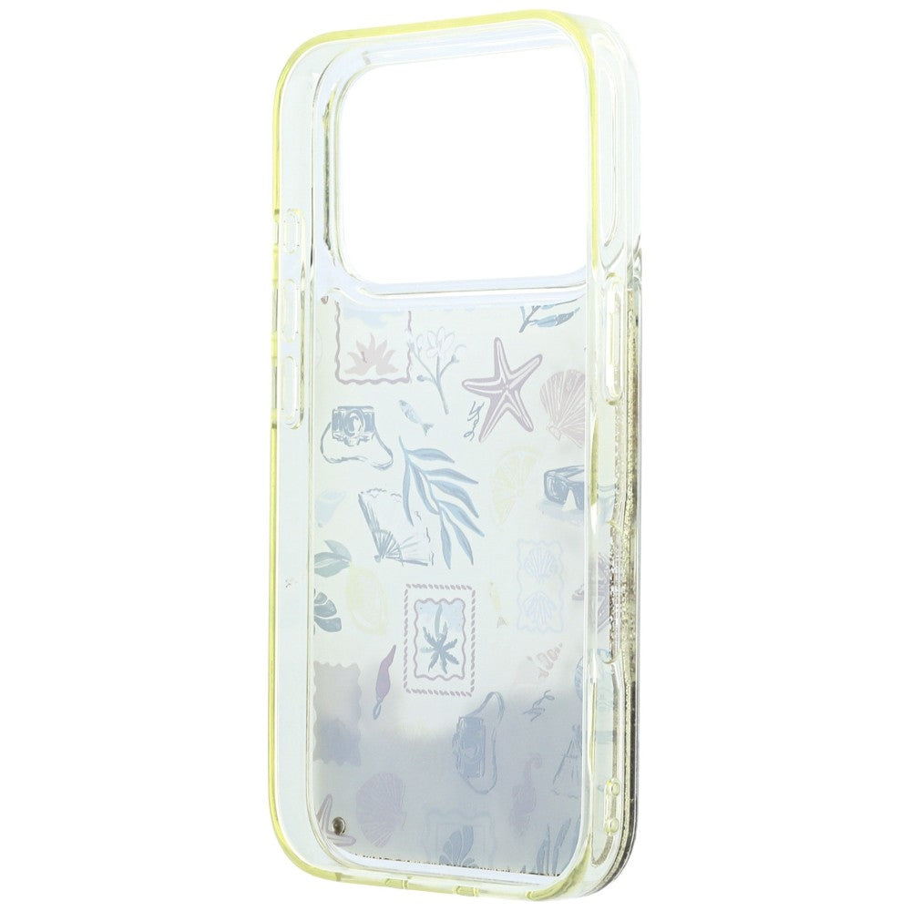 Karl Lagerfeld Liquid Glitter Beach & Sand dėklas iPhone 17 Pro / 18 Pro - Smėlio spalva -- iPhone 17 Pro / iPhone 18 Pro