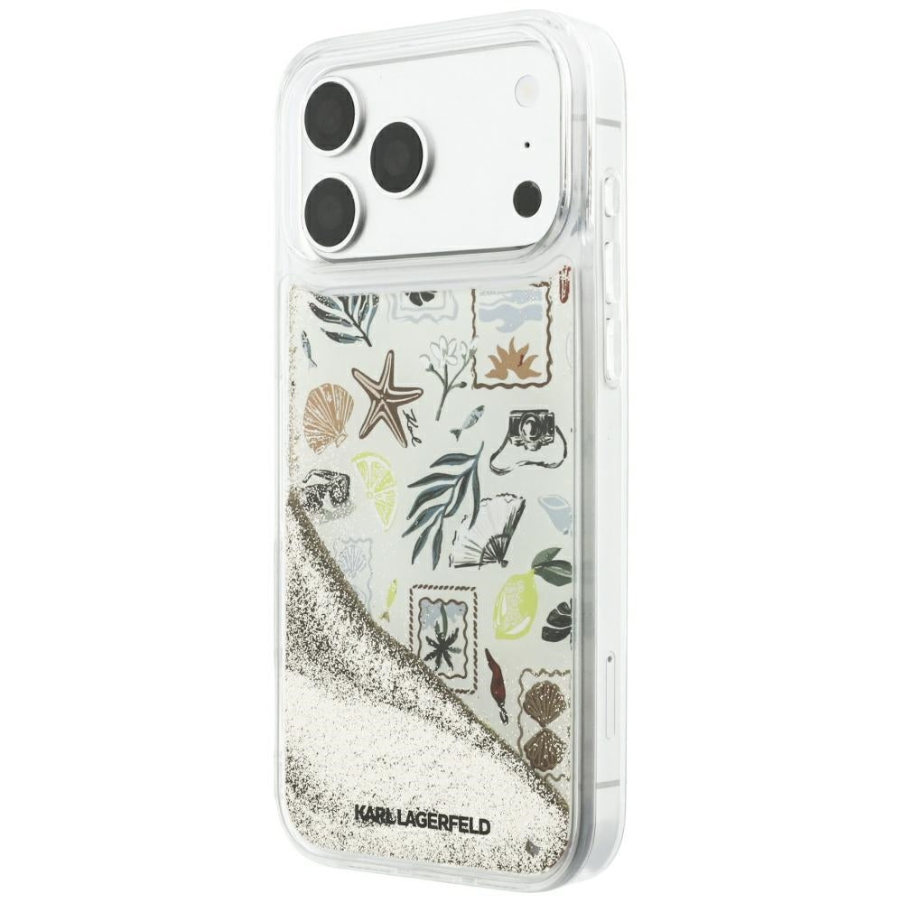 Karl Lagerfeld Liquid Glitter Beach & Sand dėklas iPhone 17 Pro Max / 18 Pro Max - Smėlio spalva -- iPhone 17 Pro Max /...