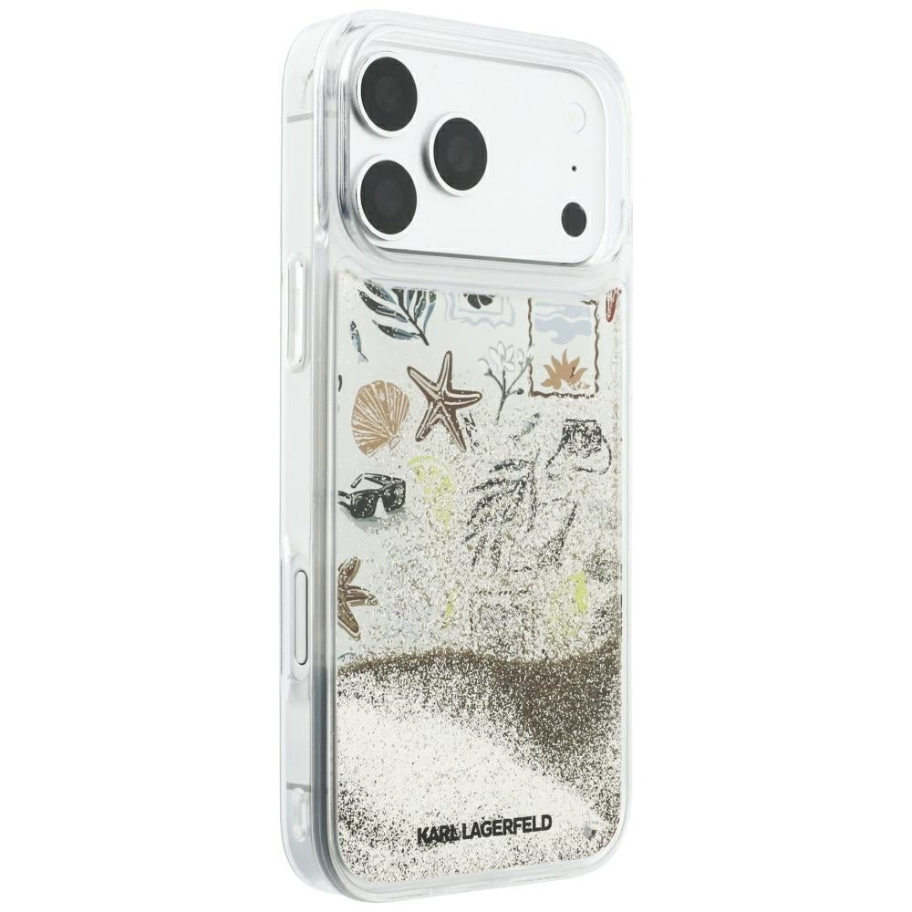 Karl Lagerfeld Liquid Glitter Beach & Sand dėklas iPhone 17 Pro Max / 18 Pro Max - Smėlio spalva -- iPhone 17 Pro Max /...
