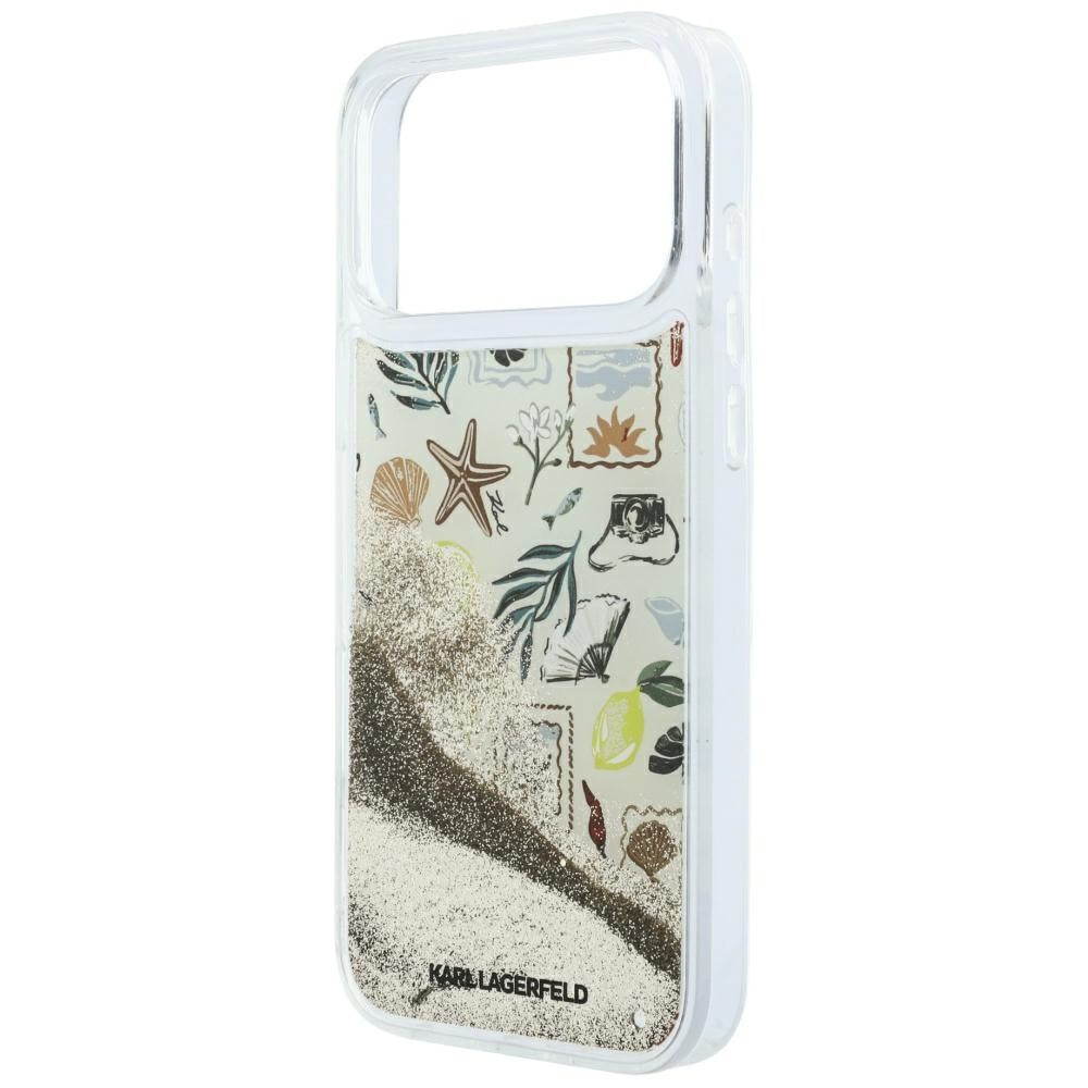 Karl Lagerfeld Liquid Glitter Beach & Sand dėklas iPhone 17 Pro Max / 18 Pro Max - Smėlio spalva -- iPhone 17 Pro Max /...
