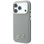 Dėklas Karl Lagerfeld Saffiano Small Script Metal Logo MagSafe, skirtas iPhone 17 Pro Max / 18 Pro Max - Smėlio spalvos...