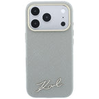Dėklas Karl Lagerfeld Saffiano Small Script Metal Logo MagSafe, skirtas iPhone 17 Pro Max / 18 Pro Max - Smėlio spalvos...