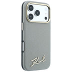 Dėklas Karl Lagerfeld Saffiano Small Script Metal Logo MagSafe, skirtas iPhone 17 Pro Max / 18 Pro Max - Smėlio spalvos...