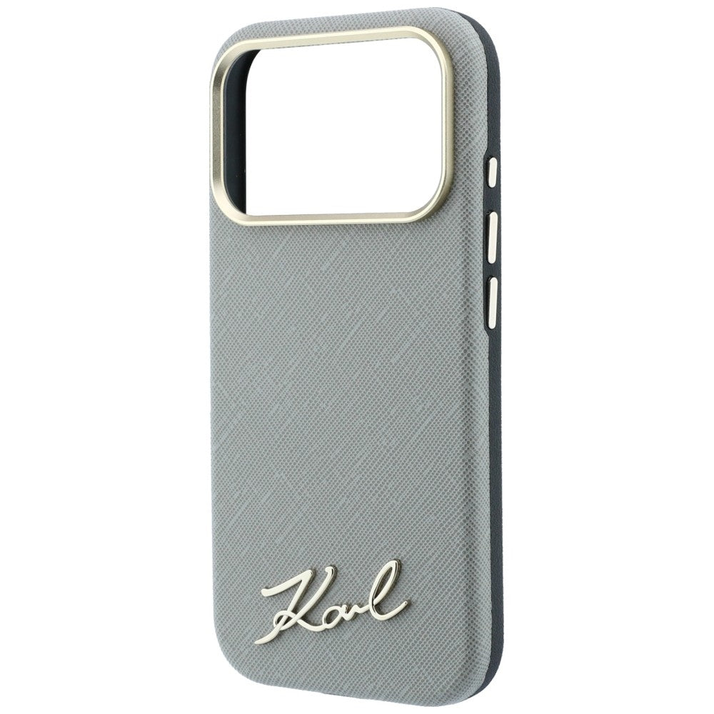Dėklas Karl Lagerfeld Saffiano Small Script Metal Logo MagSafe, skirtas iPhone 17 Pro Max / 18 Pro Max - Smėlio spalvos...