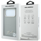 Dėklas Karl Lagerfeld Saffiano Small Script Metal Logo MagSafe, skirtas iPhone 17 Pro Max / 18 Pro Max - Smėlio spalvos...