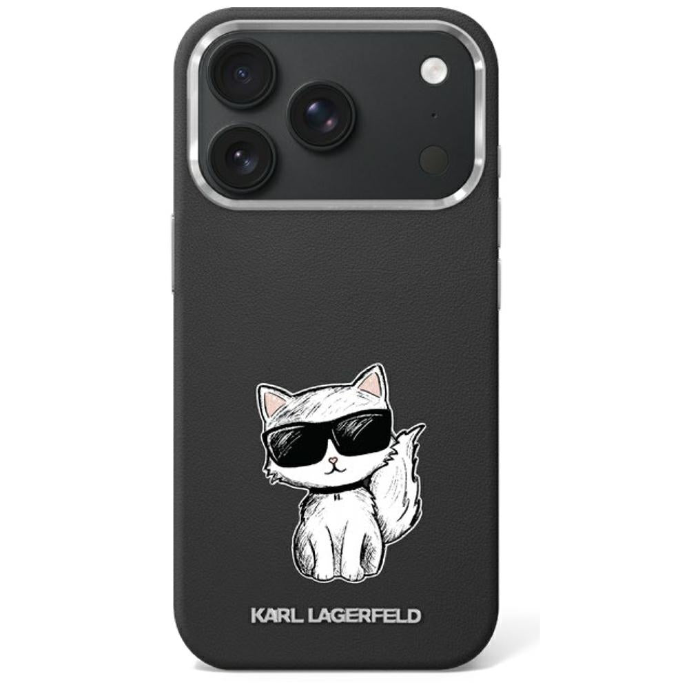 Karl Lagerfeld Smooth Choupette Sketch MagSafe dėklas iPhone 18 Pro / 17 Pro / 18 Pro - Black -- iPhone 17 Pro / iPhone...