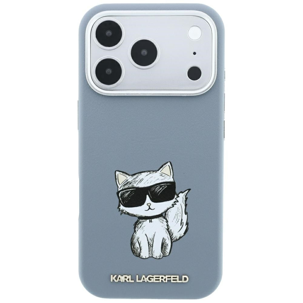 Karl Lagerfeld Smooth Choupette Sketch MagSafe dėklas iPhone 18 Pro / 17 Pro - šviesi mėlyna -- iPhone 17 Pro / iPhone 18 Pro