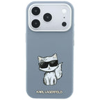 Karl Lagerfeld Smooth Choupette Sketch MagSafe dėklas iPhone 18 Pro / 17 Pro - šviesi mėlyna -- iPhone 17 Pro / iPhone 18 Pro