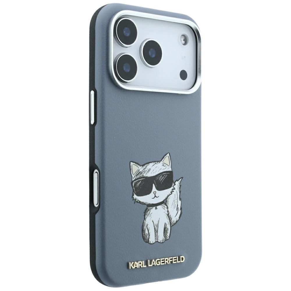 Karl Lagerfeld Smooth Choupette Sketch MagSafe dėklas iPhone 18 Pro / 17 Pro - šviesi mėlyna -- iPhone 17 Pro / iPhone 18 Pro