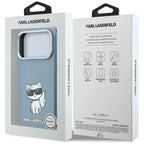 Karl Lagerfeld Smooth Choupette Sketch MagSafe dėklas iPhone 18 Pro / 17 Pro - šviesi mėlyna -- iPhone 17 Pro / iPhone 18 Pro