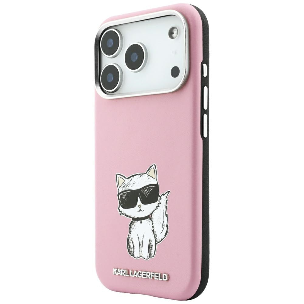 Karl Lagerfeld Smooth Choupette Sketch MagSafe dėklas iPhone 18 Pro / 17 Pro - rožinė -- iPhone 17 Pro / iPhone 18 Pro