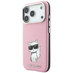 Karl Lagerfeld Smooth Choupette Sketch MagSafe dėklas iPhone 18 Pro / 17 Pro - rožinė -- iPhone 17 Pro / iPhone 18 Pro