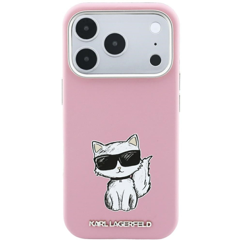 Karl Lagerfeld Smooth Choupette Sketch MagSafe dėklas iPhone 18 Pro / 17 Pro - rožinė -- iPhone 17 Pro / iPhone 18 Pro