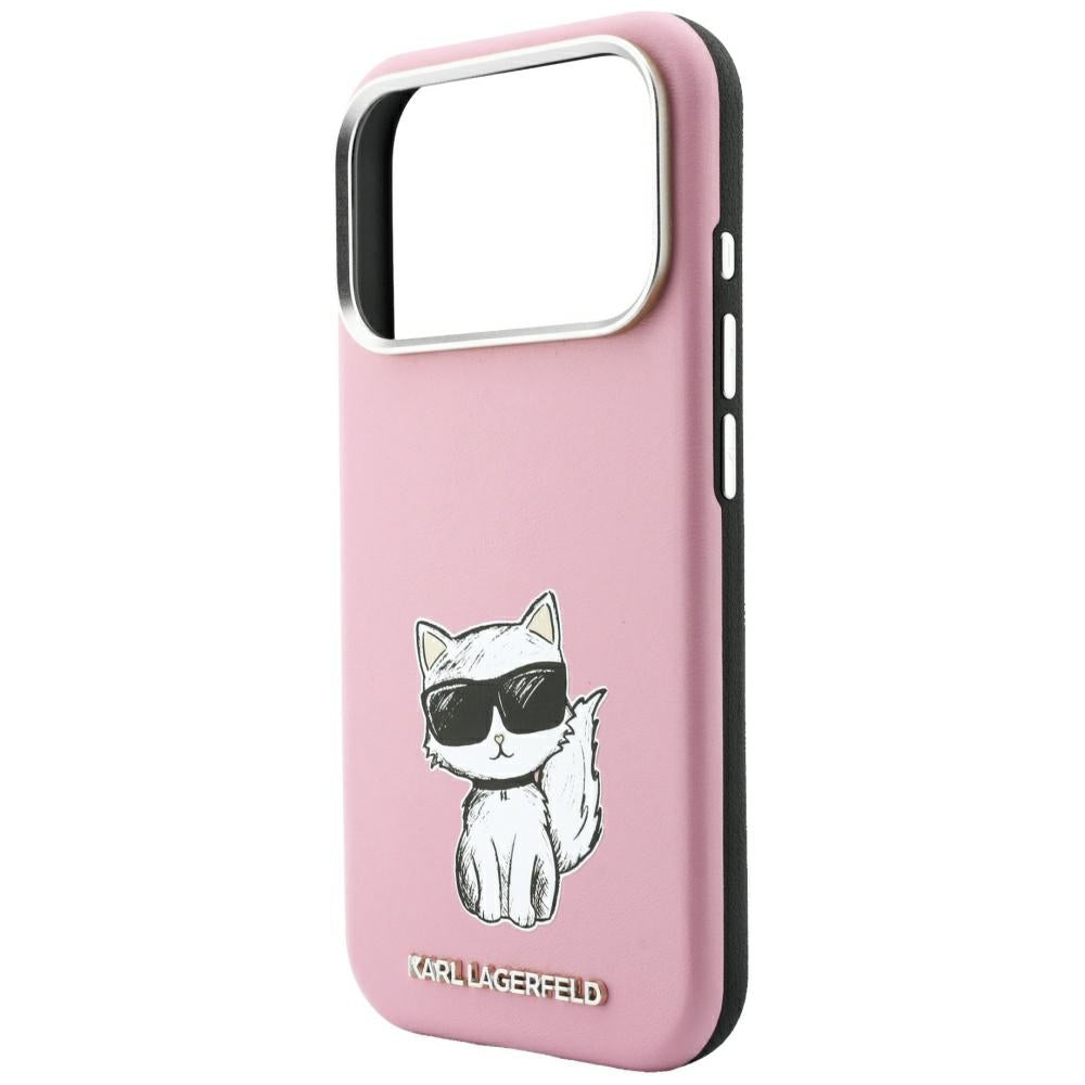 Karl Lagerfeld Smooth Choupette Sketch MagSafe dėklas iPhone 18 Pro / 17 Pro - rožinė -- iPhone 17 Pro / iPhone 18 Pro