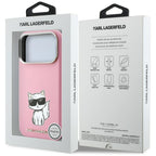 Karl Lagerfeld Smooth Choupette Sketch MagSafe dėklas iPhone 18 Pro / 17 Pro - rožinė -- iPhone 17 Pro / iPhone 18 Pro