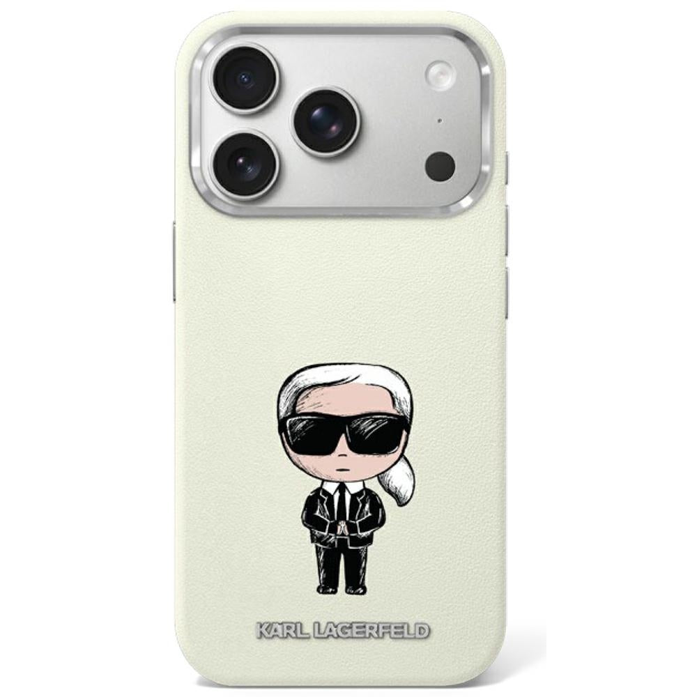 Karl Lagerfeld Smooth Ikonik Sketch MagSafe dėklas iPhone 18 Pro / 17 Pro - smėlio spalva -- iPhone 17 Pro / iPhone 18 Pro