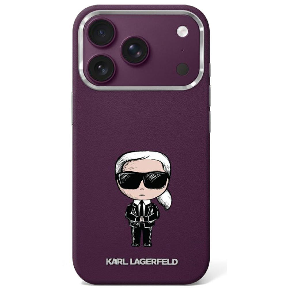Karl Lagerfeld Smooth Ikonik Sketch MagSafe dėklas iPhone 18 Pro / 17 Pro - tamsiai raudona -- iPhone 17 Pro / iPhone 18 Pro