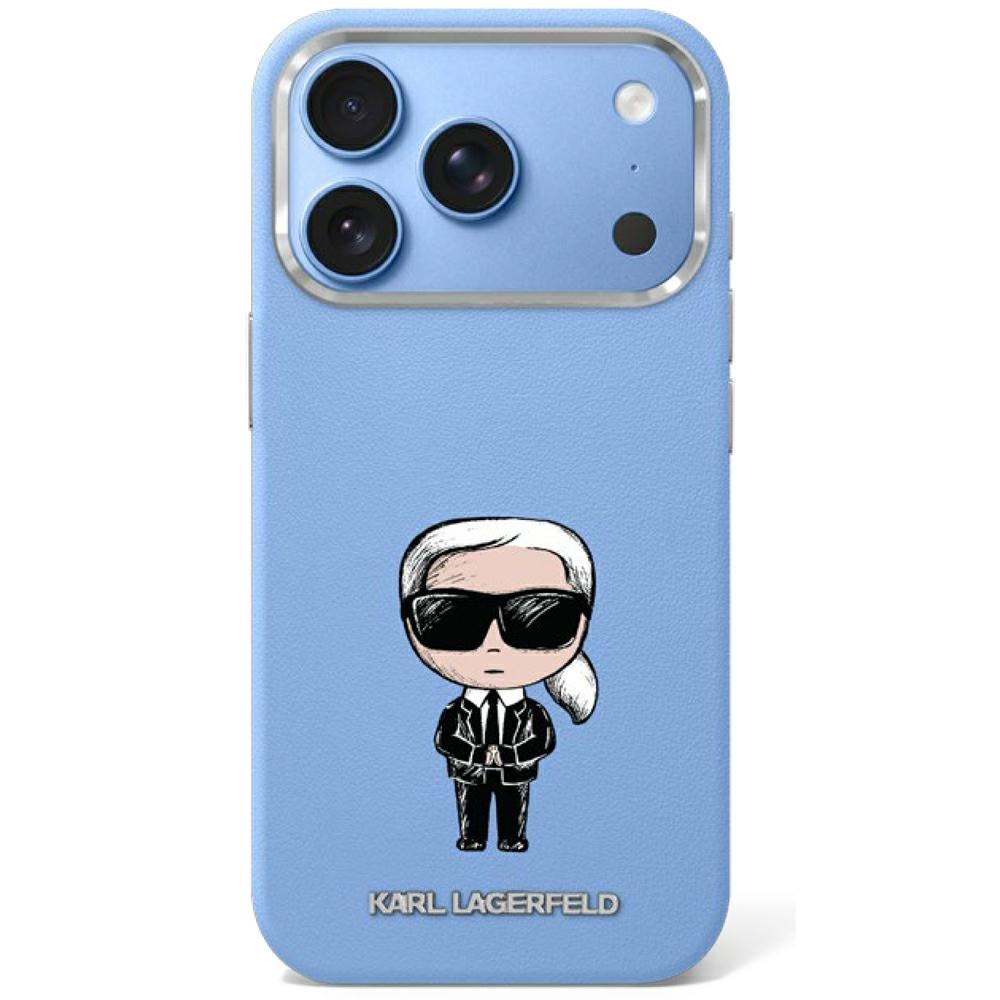 Karl Lagerfeld Smooth Ikonik Sketch MagSafe dėklas iPhone 18 Pro / 17 Pro - šviesiai mėlynas -- iPhone 17 Pro / iPhone 18 Pro
