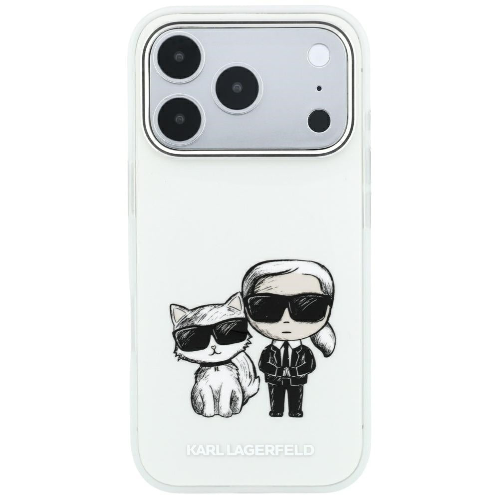 Karl Lagerfeld Smooth Karl & Choupette Bodies Sketch MagSafe dėklas iPhone 18 Pro / 17 Pro - Smėlio -- iPhone 17 Pro /...