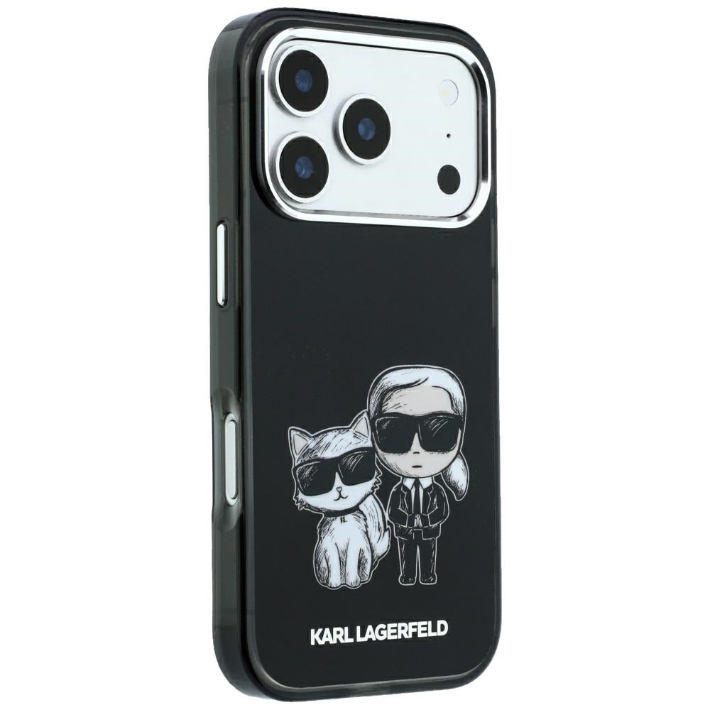 Karl Lagerfeld Smooth Karl & Choupette Bodies Sketch MagSafe dėklas iPhone 18 Pro / 17 Pro - Juodas -- iPhone 17 Pro /...