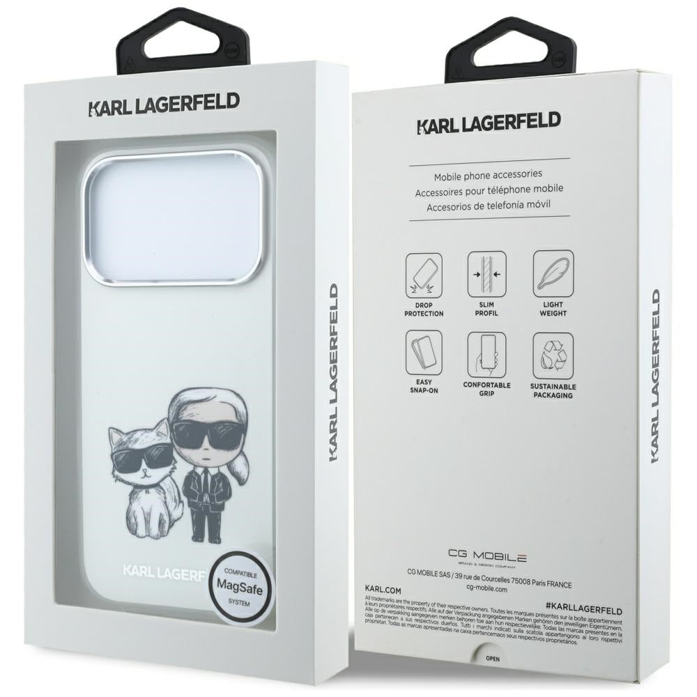 Karl Lagerfeld Smooth Karl & Choupette Bodies Sketch MagSafe dėklas iPhone 18 Pro Max / 17 Pro Max Smėlio -- iPhone 17...