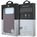 Mercedes Leather 3D MagSafe dėklas iPhone 18 Pro / 17 Pro - Vyno spalva -- iPhone 17 Pro / iPhone 18 Pro