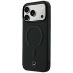 Mercedes Leather 3D MagSafe dėklas iPhone 18 Pro / 17 Pro - Juoda -- iPhone 17 Pro / iPhone 18 Pro