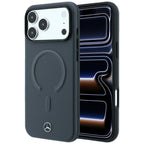 Mercedes Leather 3D MagSafe dėklas iPhone 18 Pro Max / 17 Pro Max - antracinė -- iPhone 18 Pro Max / iPhone 17 Pro Max