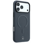 Mercedes Leather 3D MagSafe dėklas iPhone 18 Pro Max / 17 Pro Max - antracinė -- iPhone 18 Pro Max / iPhone 17 Pro Max