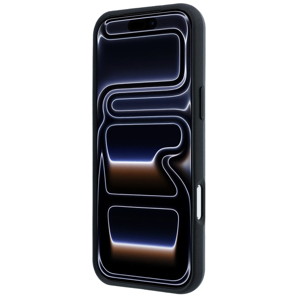 Mercedes Leather 3D MagSafe dėklas iPhone 18 Pro Max / 17 Pro Max - antracinė -- iPhone 18 Pro Max / iPhone 17 Pro Max