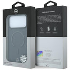 Mercedes Leather 3D MagSafe dėklas iPhone 18 Pro Max / 17 Pro Max - antracinė -- iPhone 18 Pro Max / iPhone 17 Pro Max