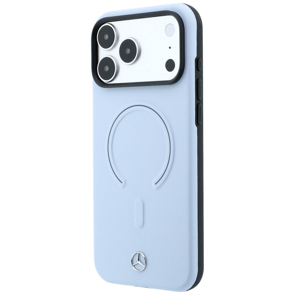 Mercedes Leather 3D MagSafe dėklas iPhone 18 Pro Max / 17 Pro Max - Mėlynas -- iPhone 18 Pro Max / iPhone 17 Pro Max