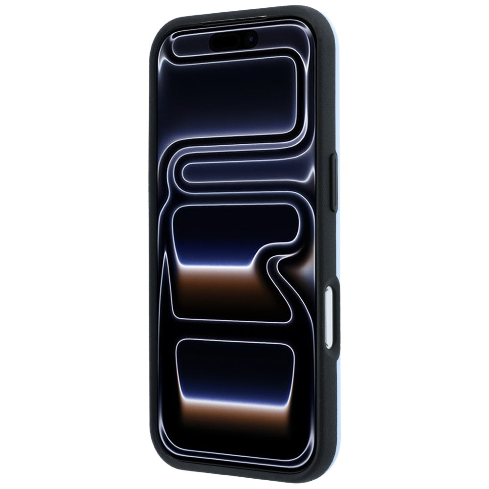 Mercedes Leather Semi Wrap Iconic Line MagSafe dėklas iPhone 18 Pro / 17 Pro - Mėlynas -- iPhone 18 Pro / iPhone 17 Pro