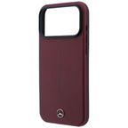 Mercedes Leather Semi Wrap Iconic Line MagSafe dėklas iPhone 18 Pro Max / 17 Pro Max - bordo -- iPhone 18 Pro Max /...