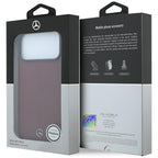 Mercedes Leather Semi Wrap Iconic Line MagSafe dėklas iPhone 18 Pro Max / 17 Pro Max - bordo -- iPhone 18 Pro Max /...
