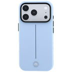 Mercedes Leather Semi Wrap Iconic Line MagSafe dėklas iPhone 18 Pro Max / 17 Pro Max - mėlyna -- iPhone 18 Pro Max /...