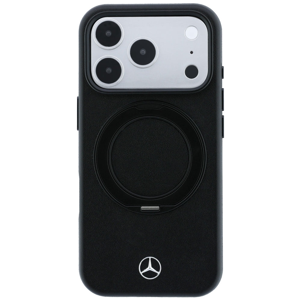 Mercedes odos dėklas su žiedu stovu MagSafe iPhone 18 Pro / 17 Pro - juodas -- iPhone 18 Pro / iPhone 17 Pro