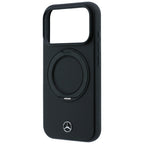 Mercedes Leather with Ring Stand MagSafe dėklas iPhone 18 Pro Max / 17 Pro Max / 17 Pro Max - juodas -- iPhone 18 Pro Max...