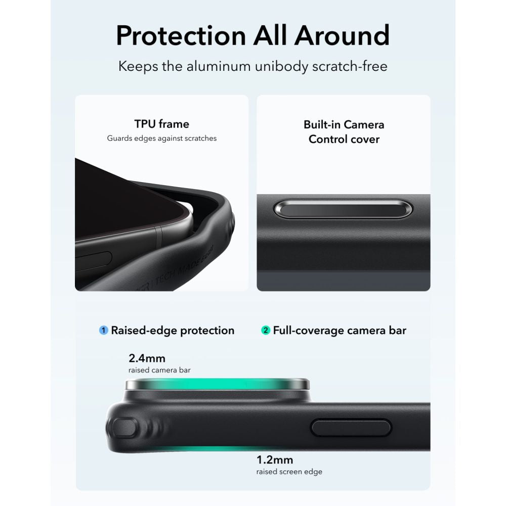 ESR Classic Hybrid Kickstand MagSafe dėklas iPhone 18 Pro / 17 Pro - Clear Black -- iPhone 18 Pro / iPhone 17 Pro